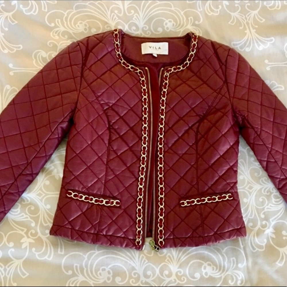 ASOS Quilted Faux Leather Jacket - Size Small